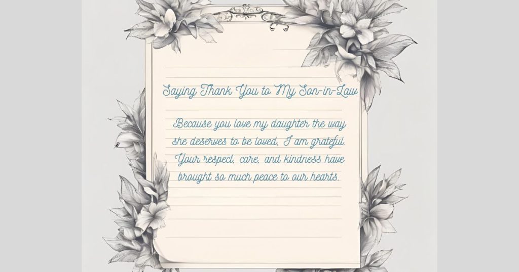 Saying Thank You to My Son-in-Law