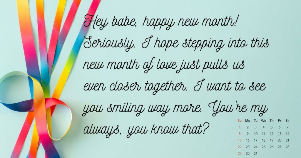 Happy New Month, Wishes To My Love