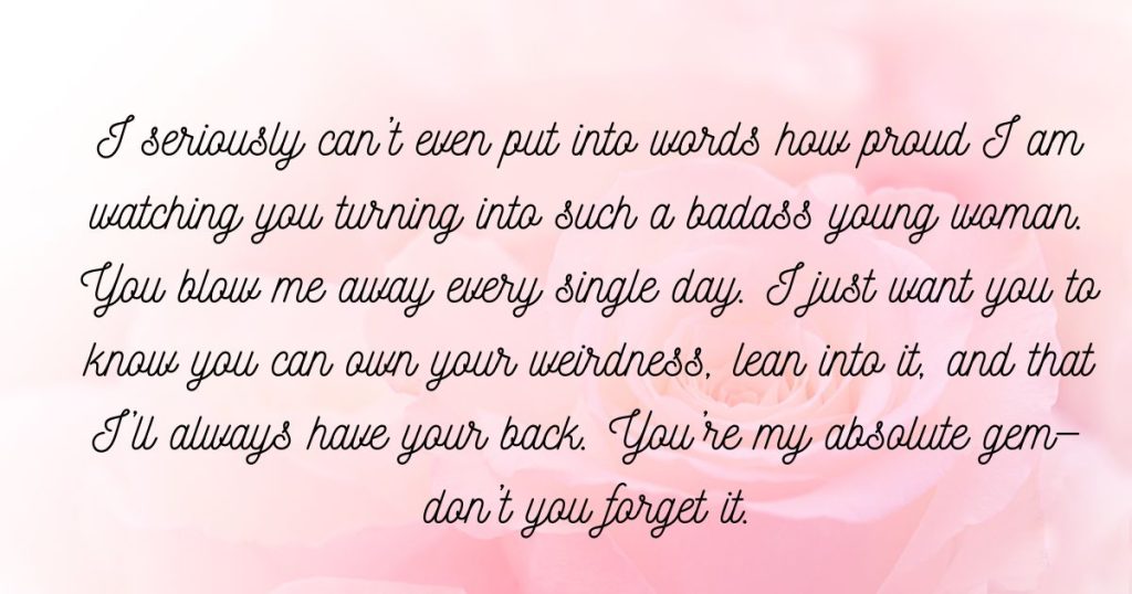 touching letters from mom to daughter