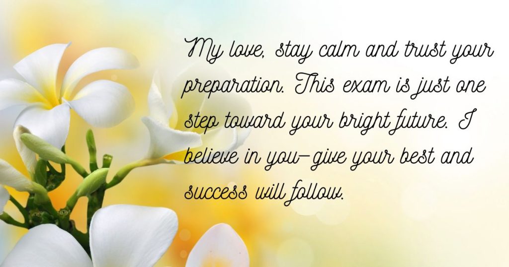Romantic Good Luck Exam Wishes for Lovers