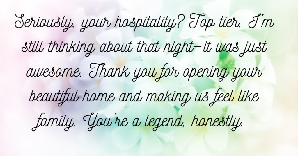 best thank you messages for the party host