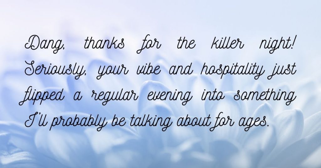 thank you messages for the party host