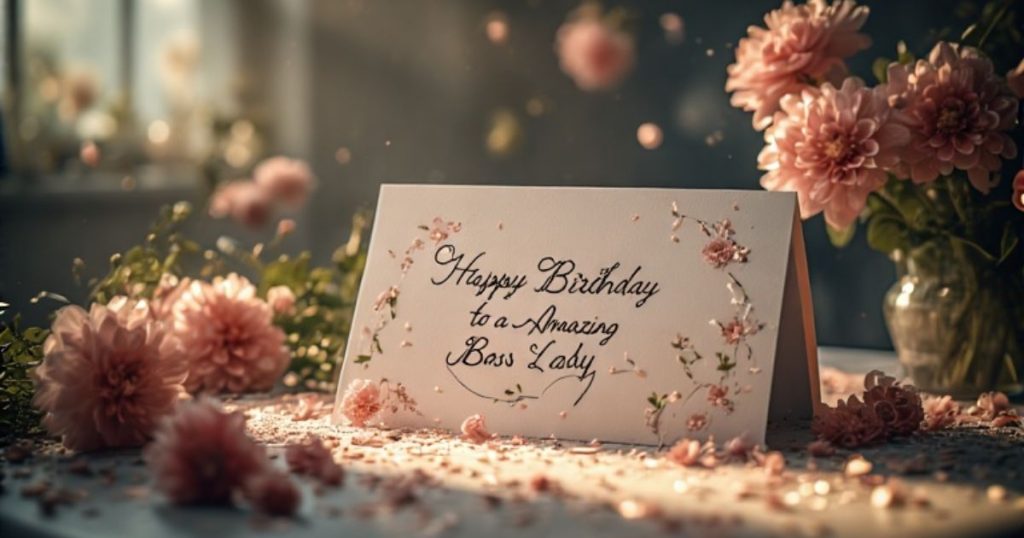 Birthday Card for Female Boss with Elegant Design